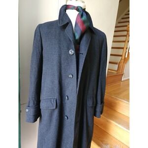 Vtg 1960 Style Manor Dark Gray Wool Overcoat Top Coat. Sz ~46